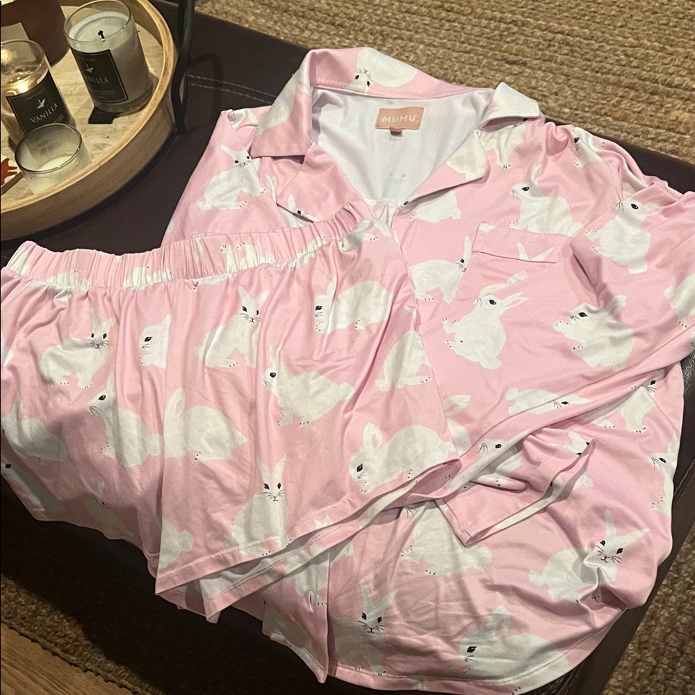 Show Me Your MuMu Pink Rabbit Print Pajama Set - Picture 4 of 7